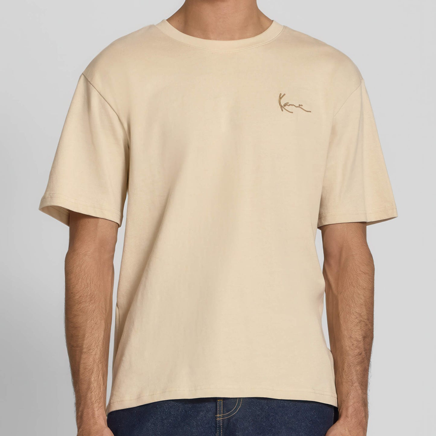 Pánske tričko Karl Kani Slogan Boxy T-Shirt béžové
