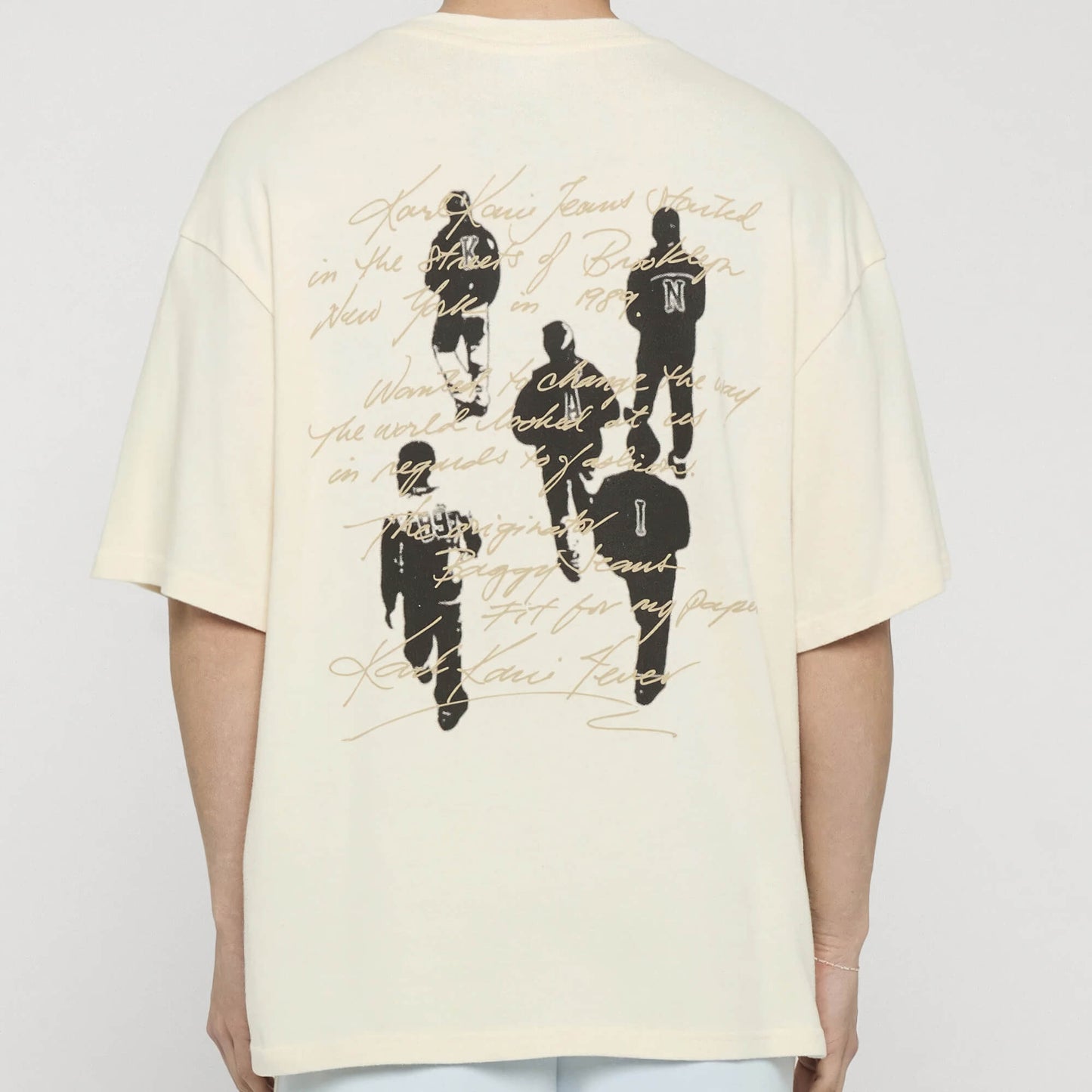 Pánske tričko Karl Kani Signature Washed Oversized T-Shirt krémovo biele