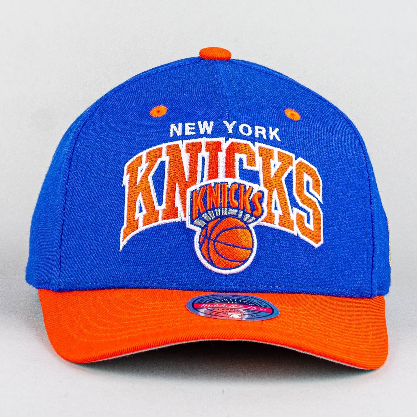 Šiltovka Mitchell & Ness New York Knicks Team Arch Snapback modrá/oranžová