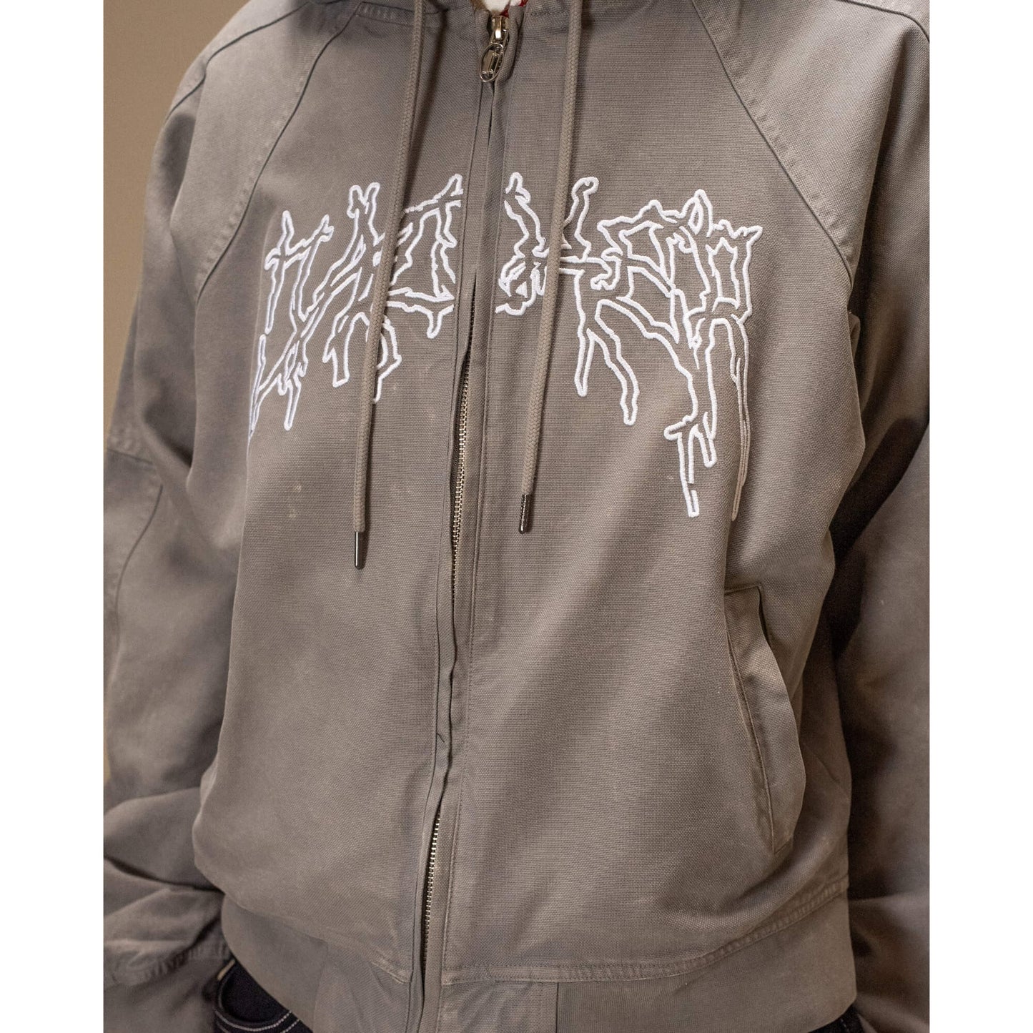 Bunda Jacker Skeleton Canvas Jacket šedá