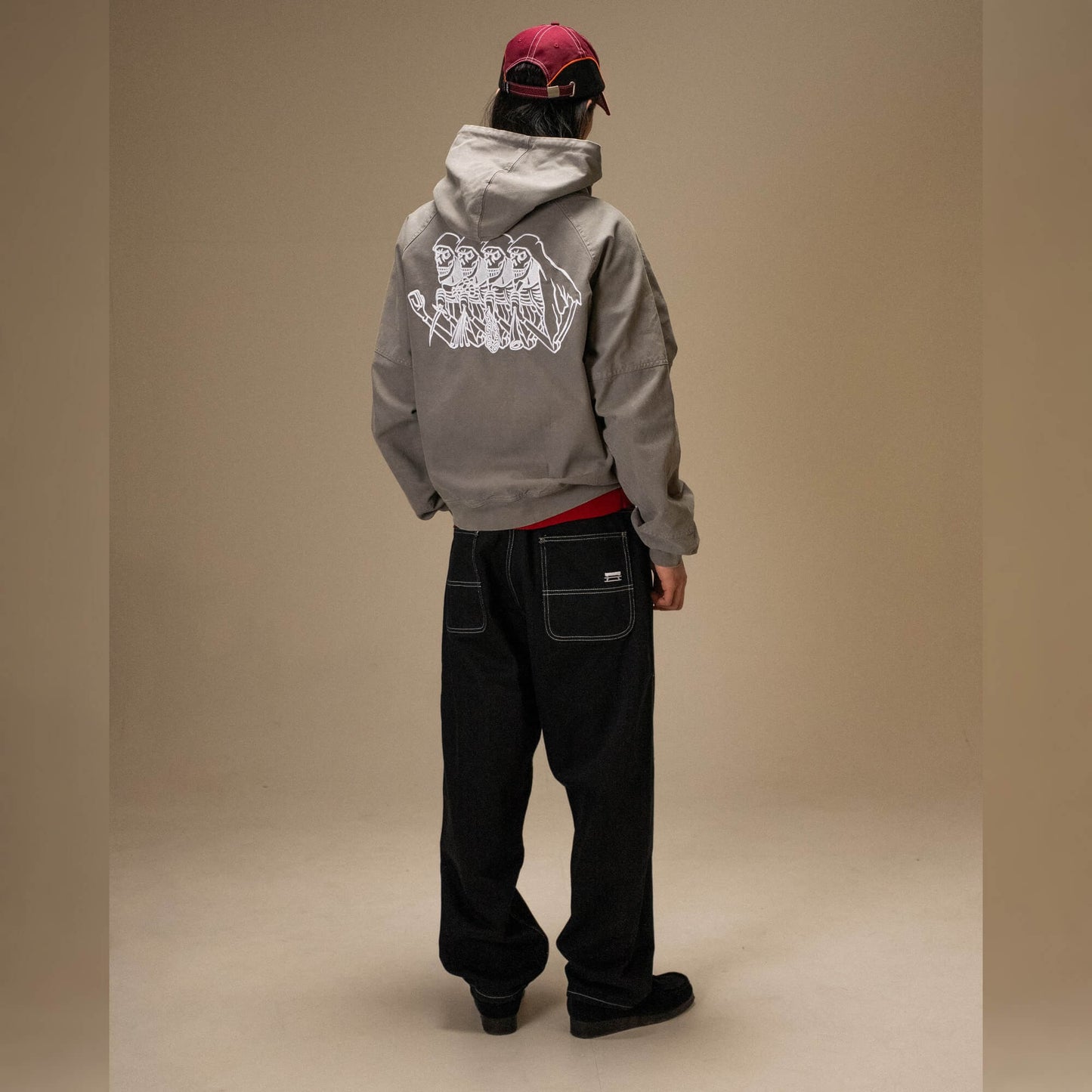 Bunda Jacker Skeleton Canvas Jacket šedá
