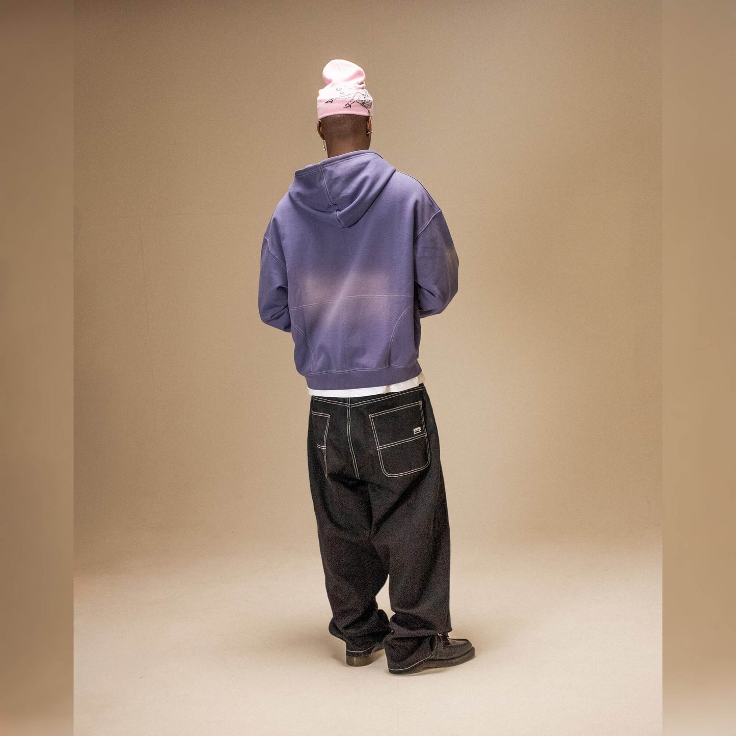 Mikina Jacker Rough Garment Dyed Premium Hoodie Zip modrá