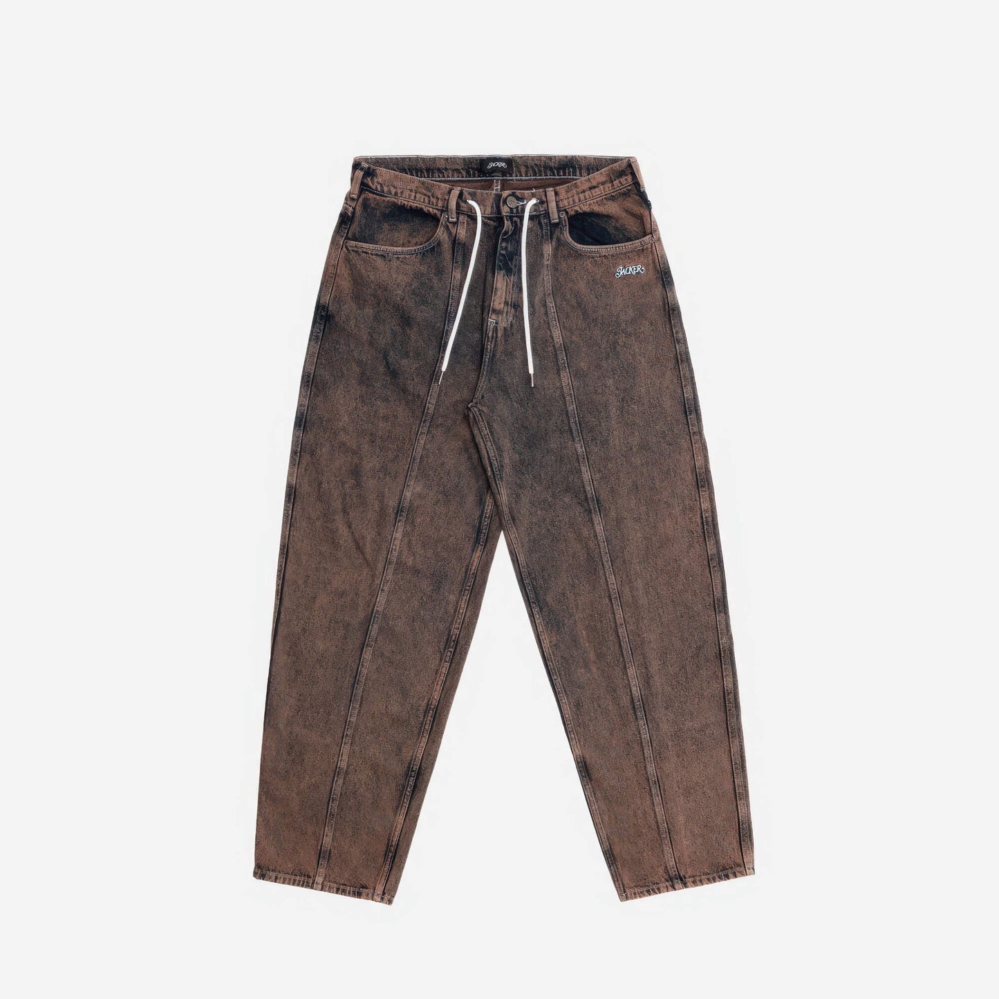 Džínsy Jacker 3 Stripes Dyed Denim Baggy hnedé