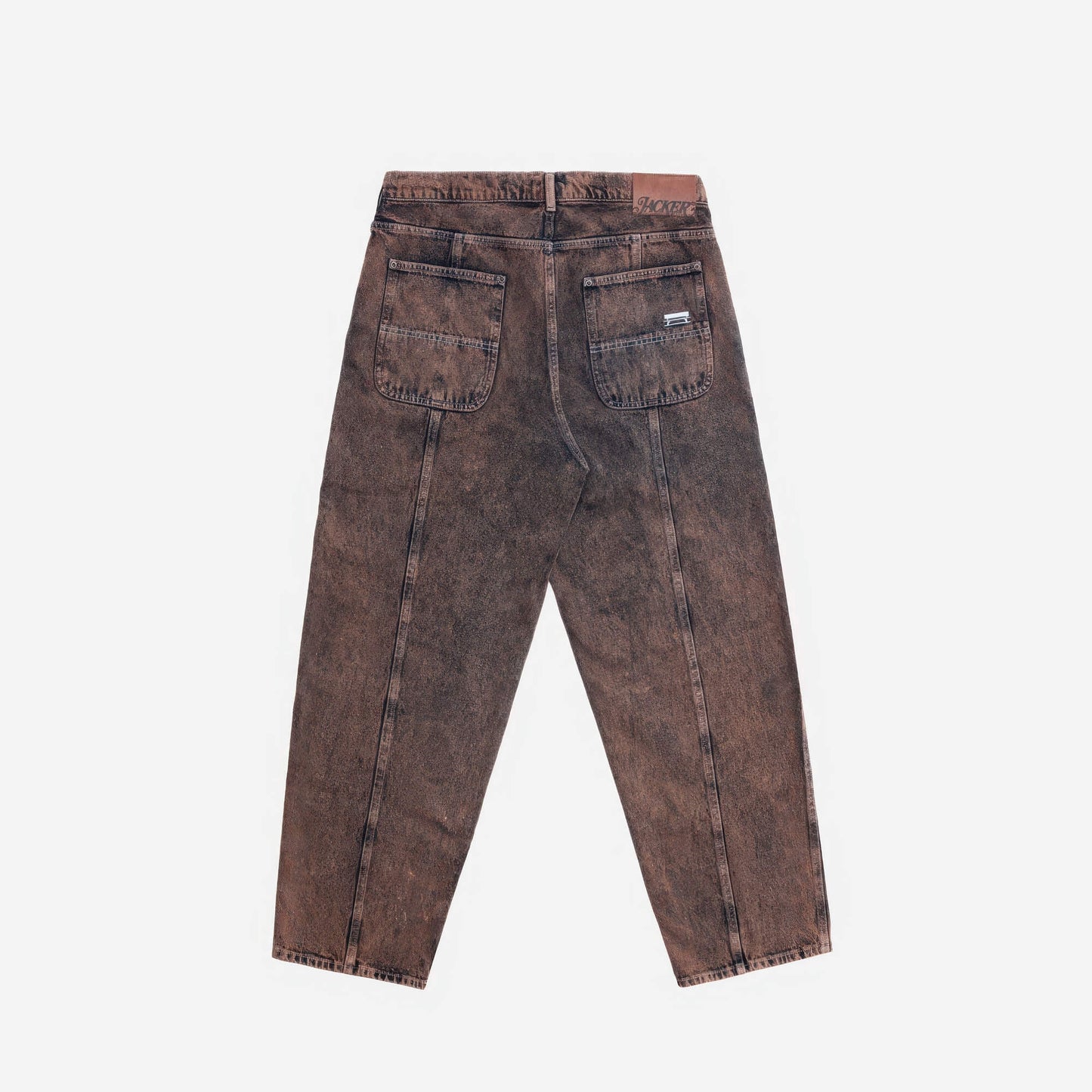Džínsy Jacker 3 Stripes Dyed Denim Baggy hnedé