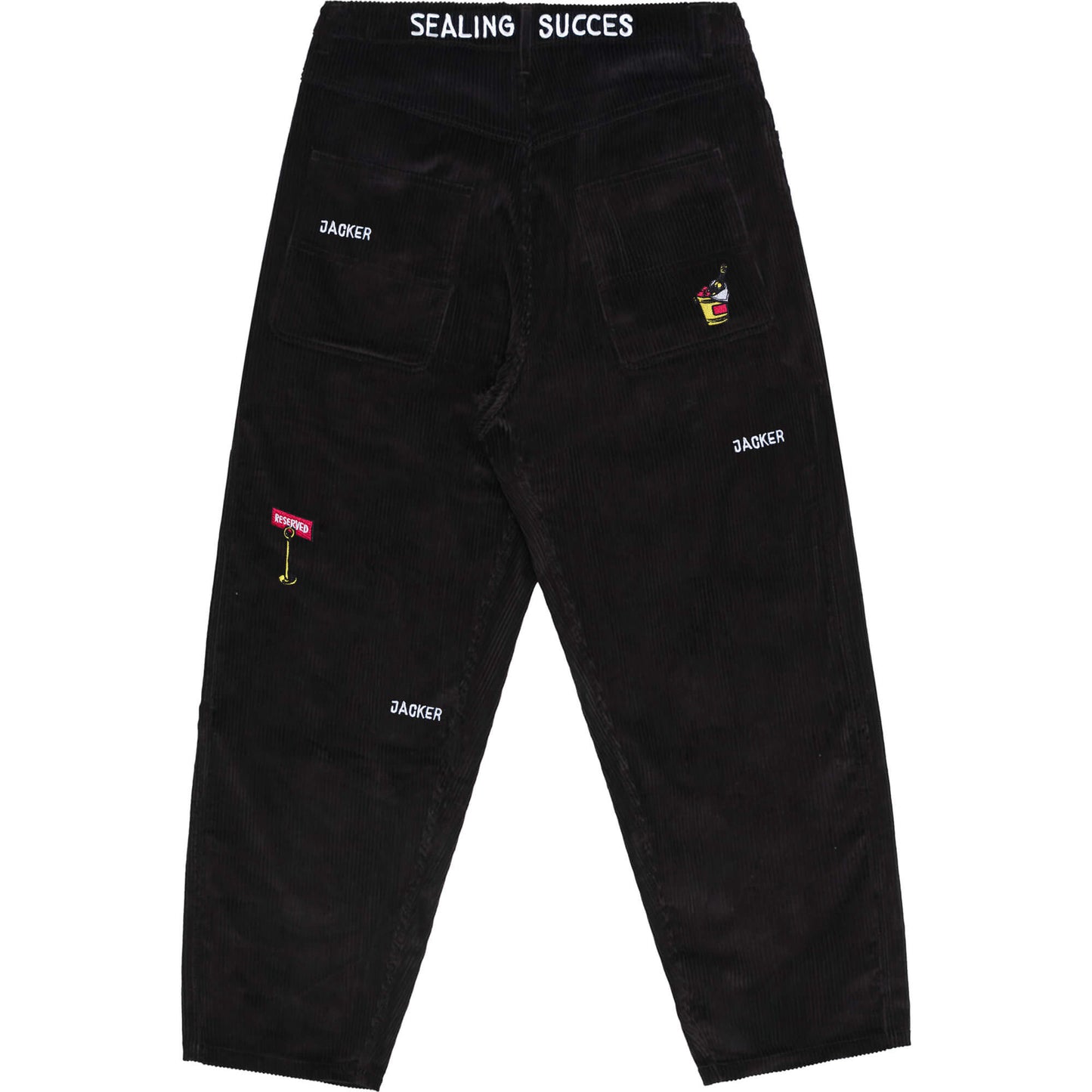 Nohavice Jacker Deal Corduroy Baggy čierne