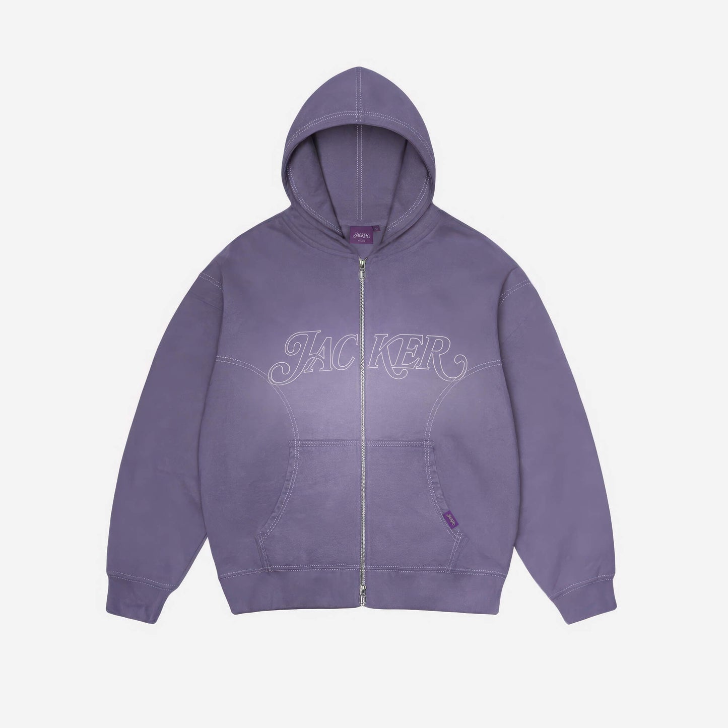 Mikina Jacker Rough Garment Dyed Premium Hoodie Zip modrá