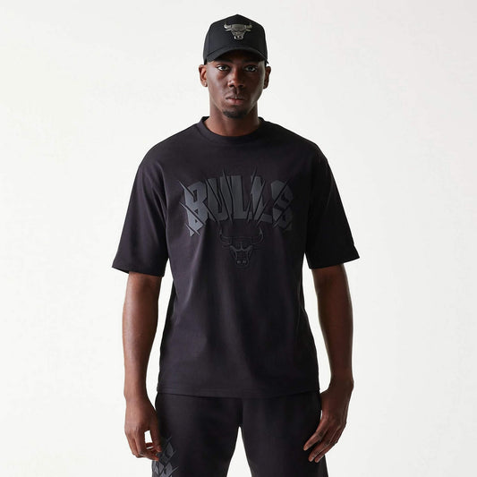 Tričko New Era Chicago Bulls NBA Black Oversized T-Shirt čierne