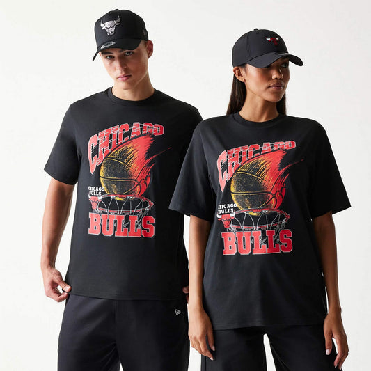 Tričko New Era Chicago Bulls NBA Ball Graphic Black T-Shirt čierne