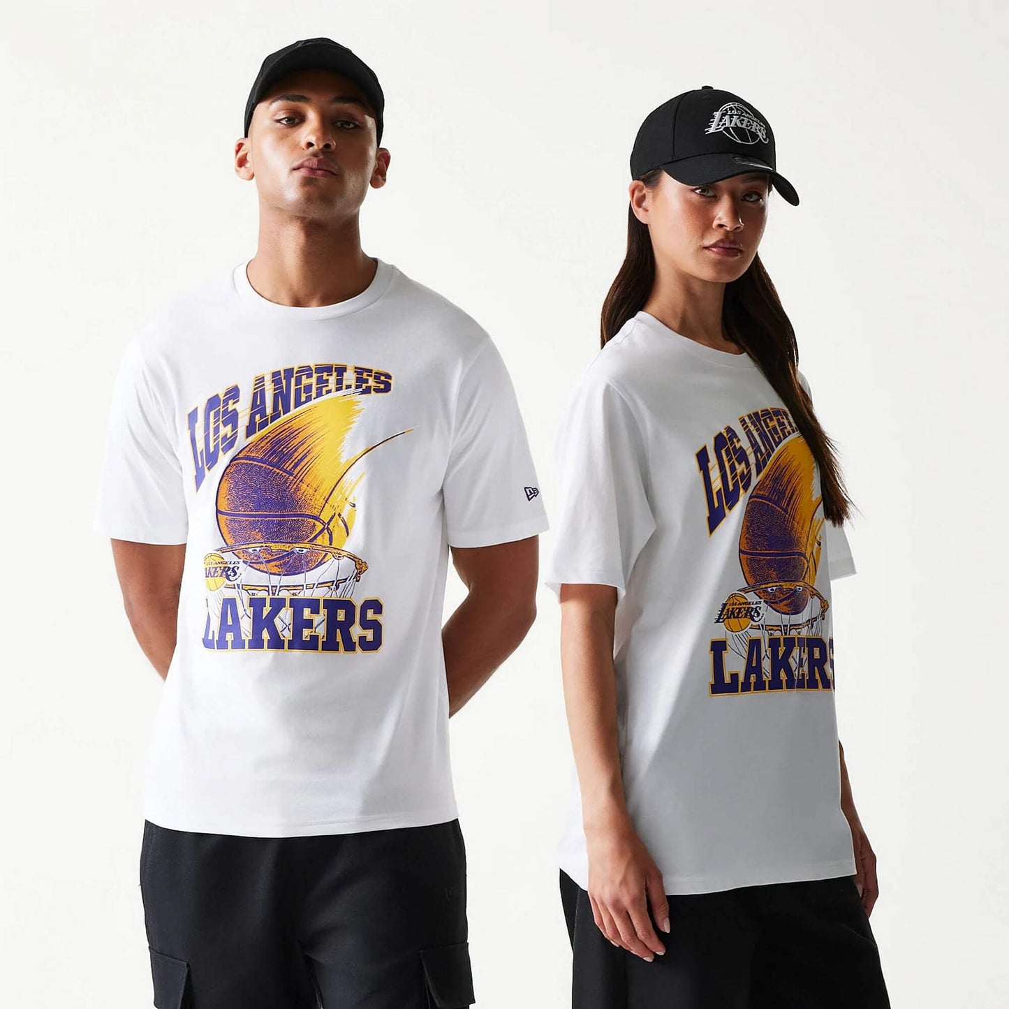 Tričko New Era Los Angeles Lakers NBA Ball Graphic White T-Shirt biele