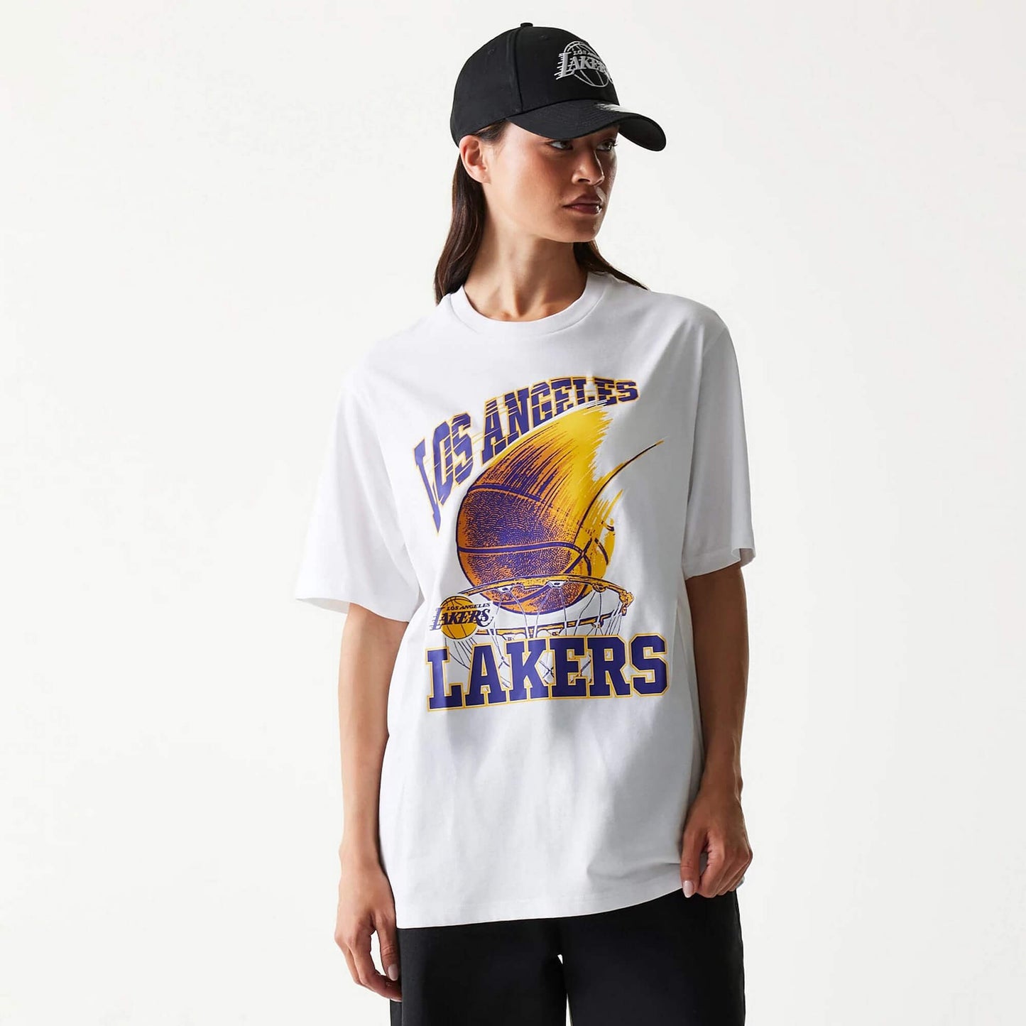 Tričko New Era Los Angeles Lakers NBA Ball Graphic White T-Shirt biele