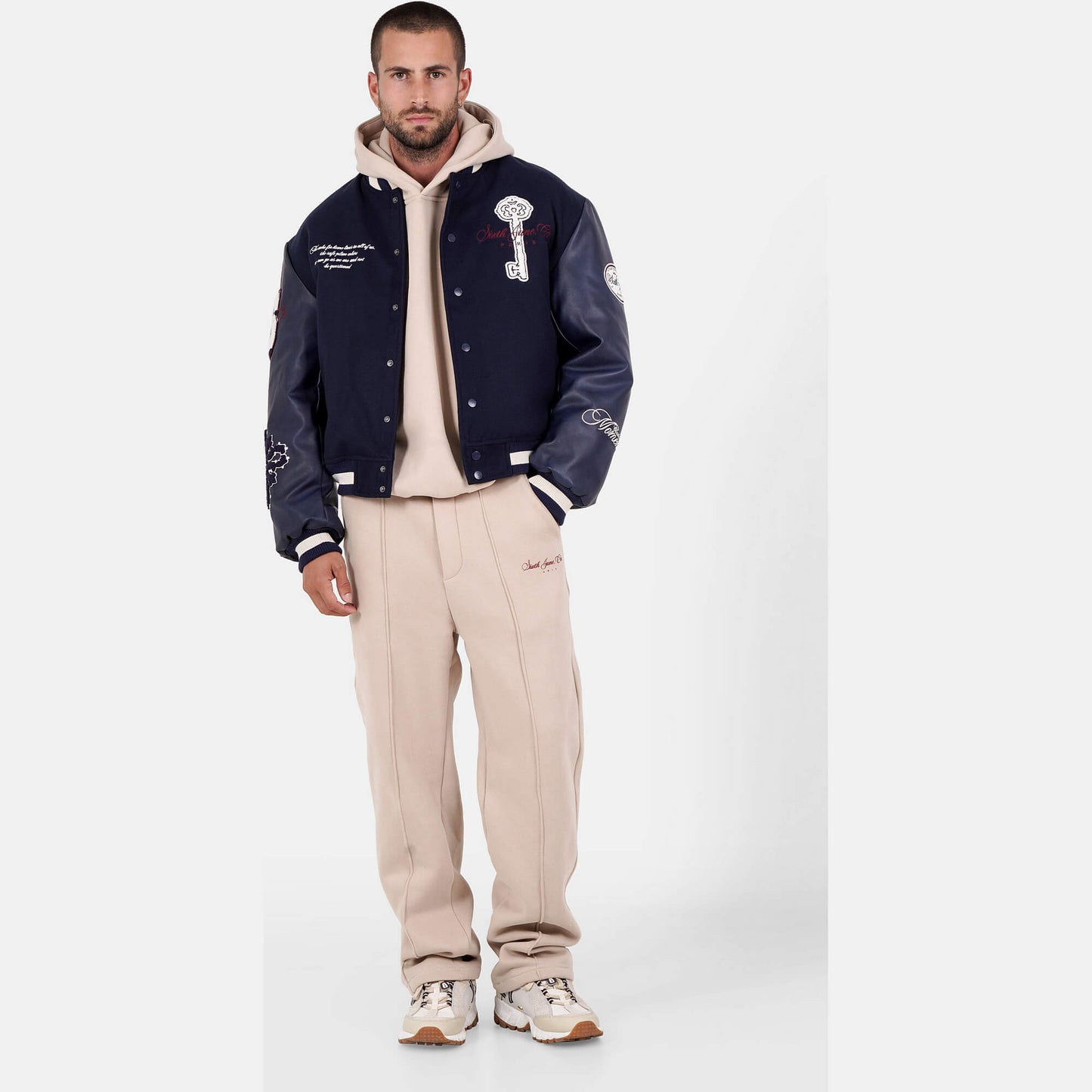 Bunda bomber Sixth June MAISON SJ Varsity Jacket tmavomodrá