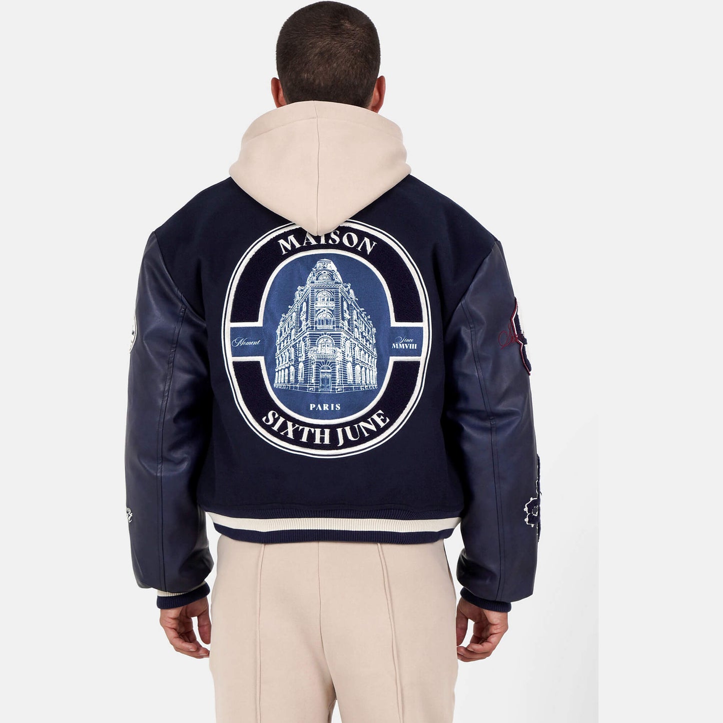 Bunda bomber Sixth June MAISON SJ Varsity Jacket tmavomodrá