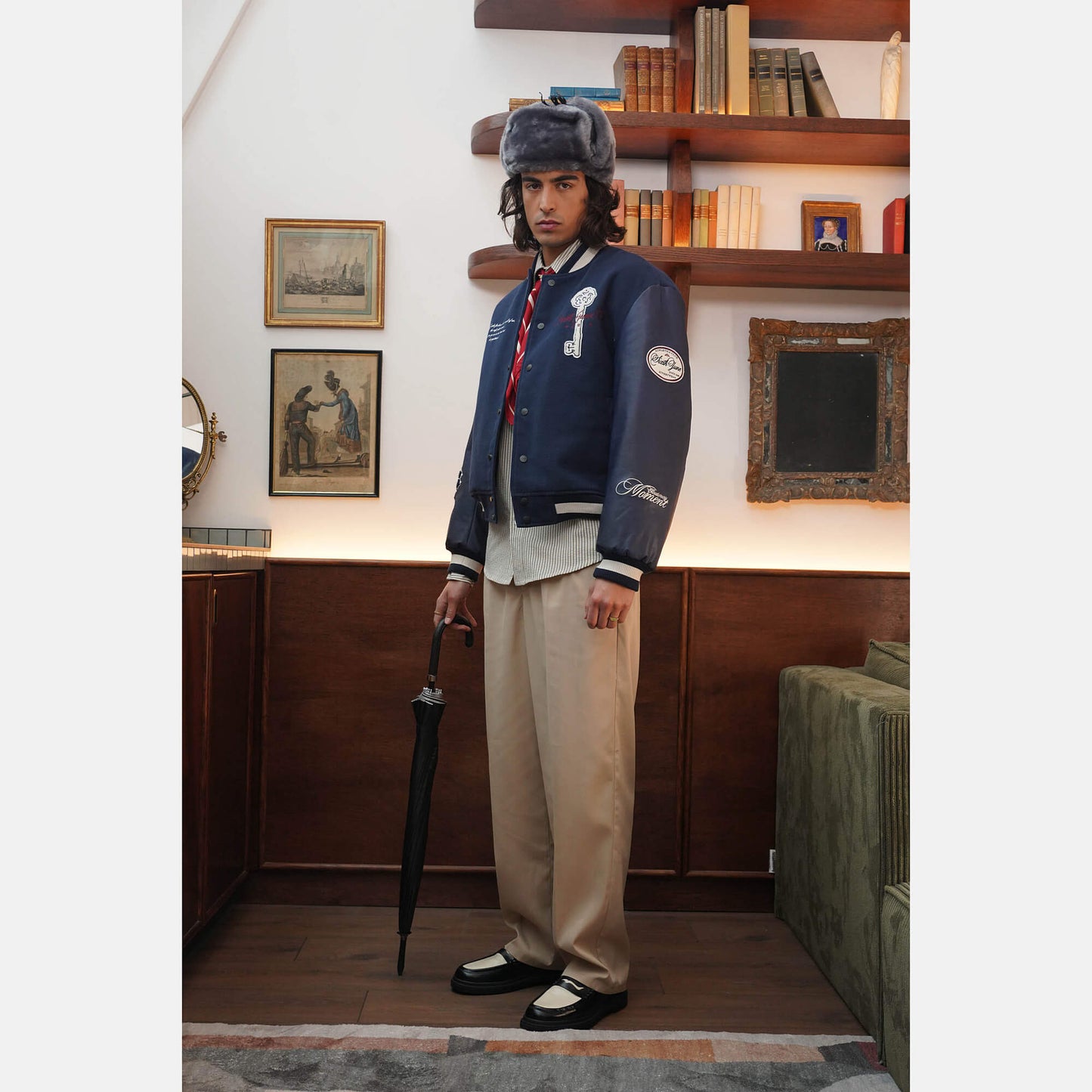 Bunda bomber Sixth June MAISON SJ Varsity Jacket tmavomodrá