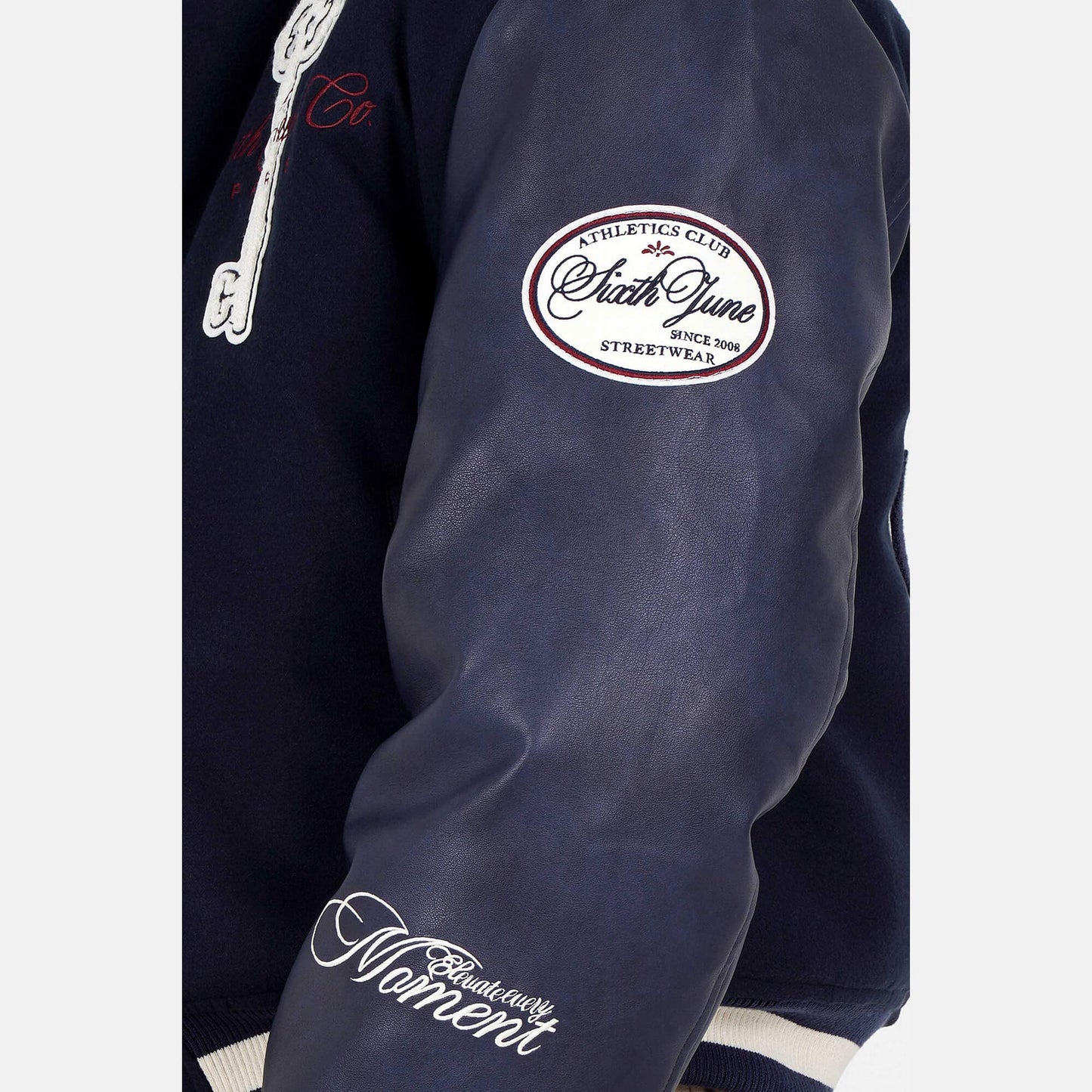 Bunda bomber Sixth June MAISON SJ Varsity Jacket tmavomodrá