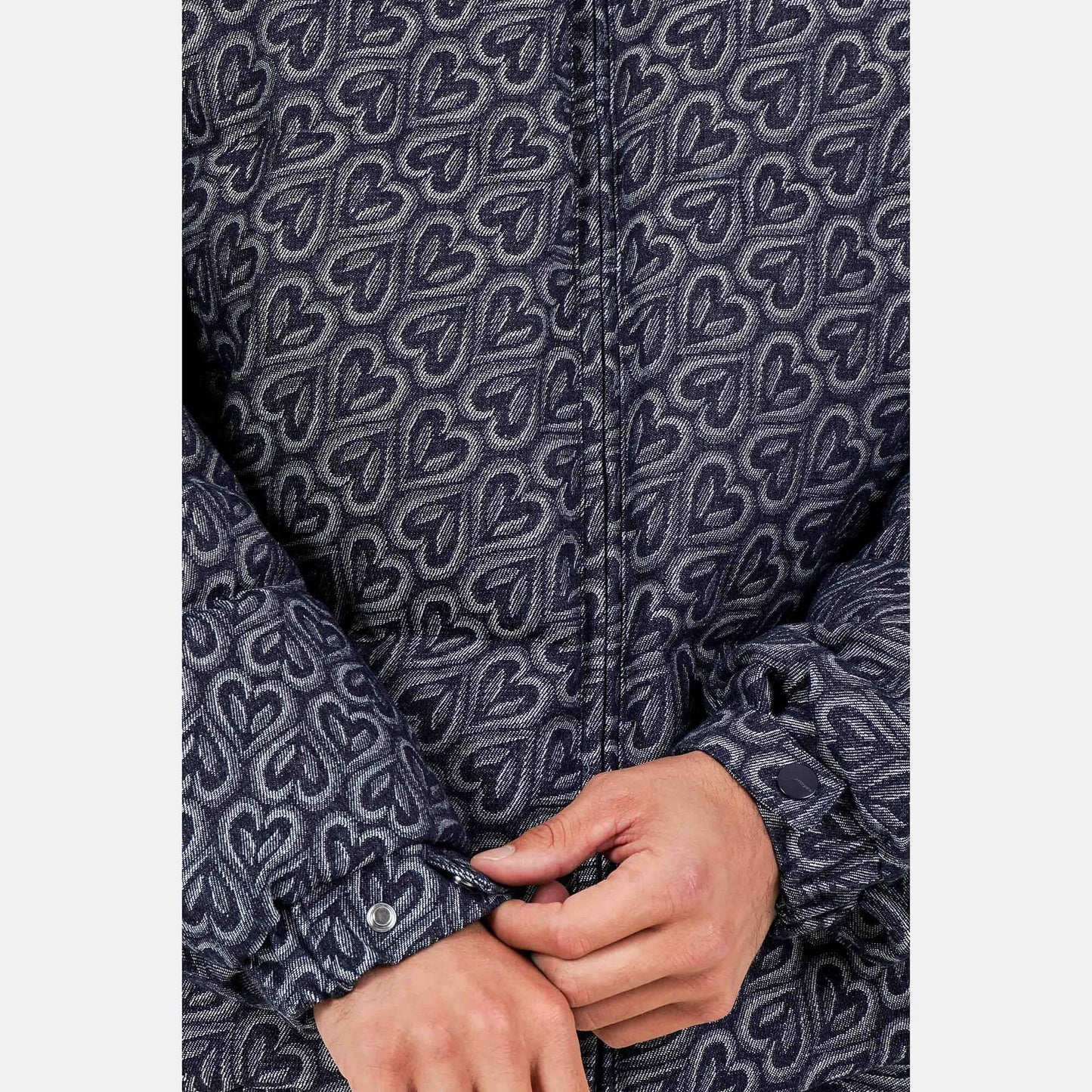Zimná prešívaná bunda Sixth June HEART All Over Denim Puffer tmavomodrá