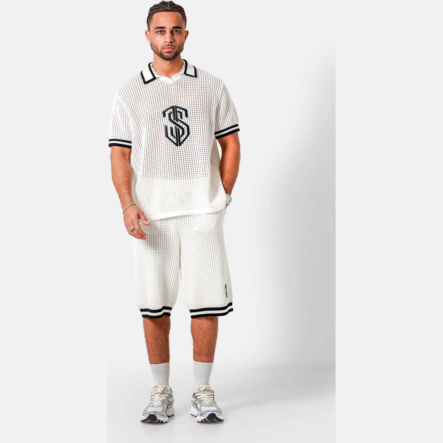 Pletená polokošeľa Sixth June KNITTED Embroidery Polo Shirt biela