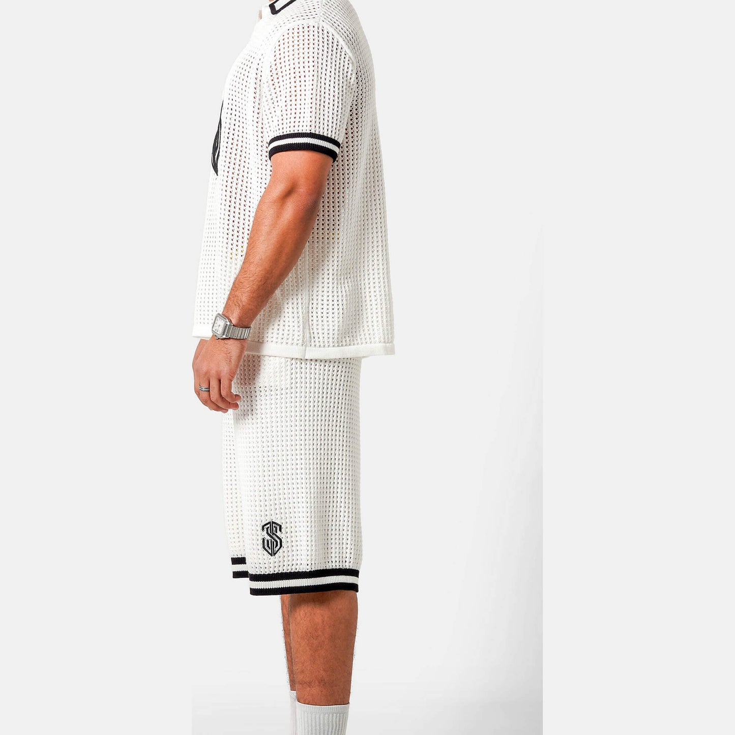 Pletené kraťasy Sixth June KNITTED Embroidery Short biele