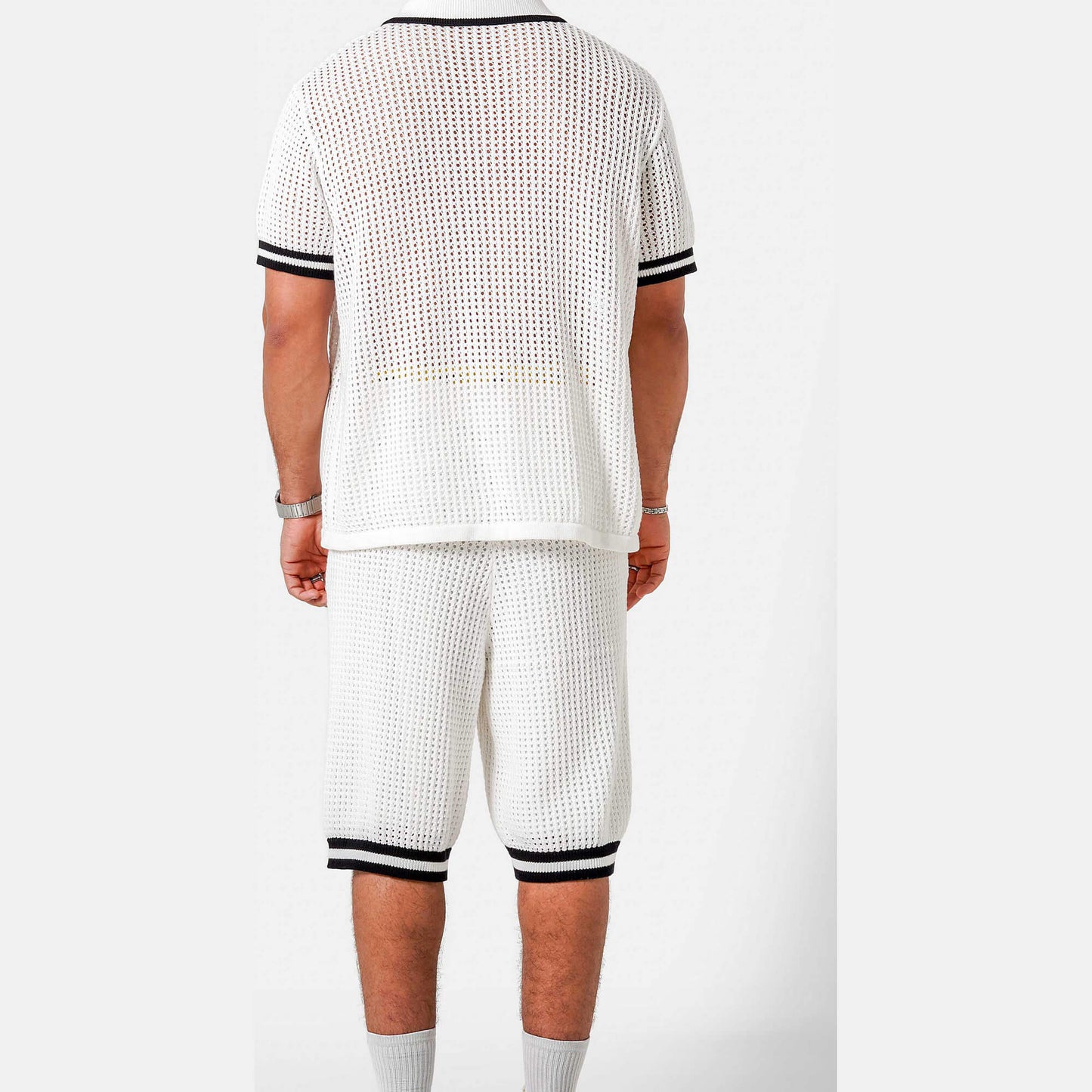 Pletené kraťasy Sixth June KNITTED Embroidery Short biele