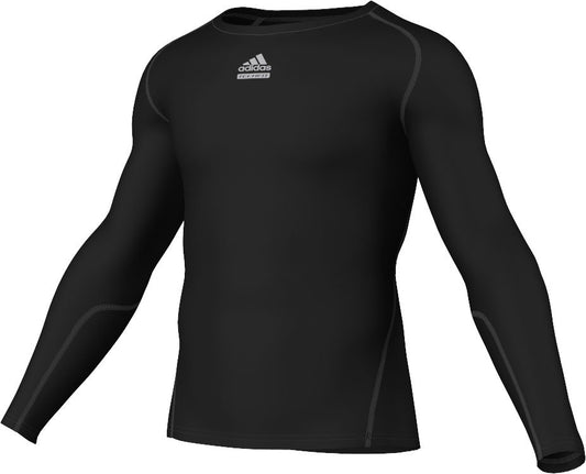 Adidas Mens Logo Techfit Long Sleeve Tops Black
