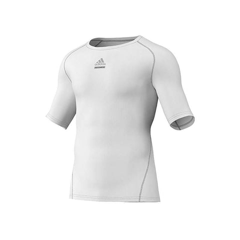 Adidas Mens Logo Techfit Tops White