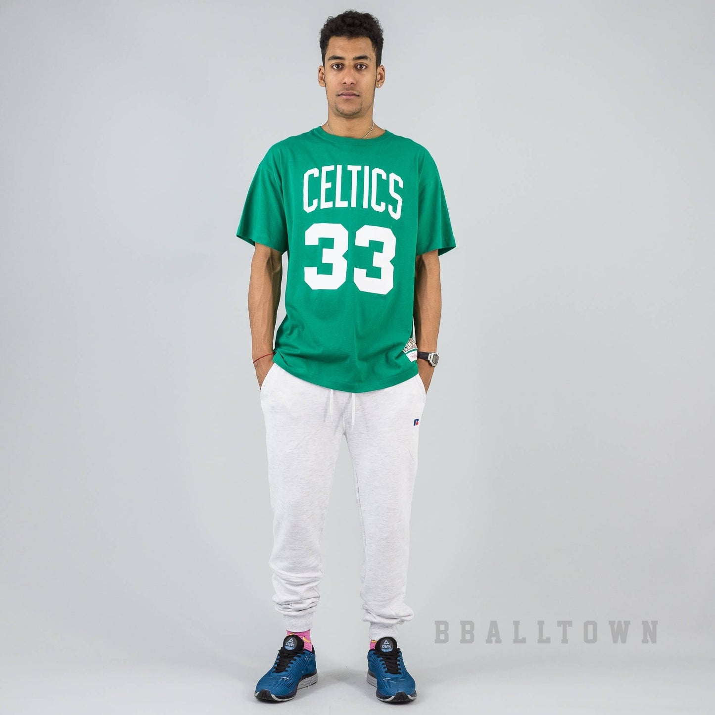 MITCHELL & NESS NBA TRADITIONAL TEE BOSTON CELTICS / LARRY BIRD No. 33 - KELLY GREEN