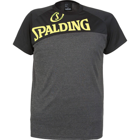 Spalding Street T-Shirt Anthra Melange/Fluo Yellow