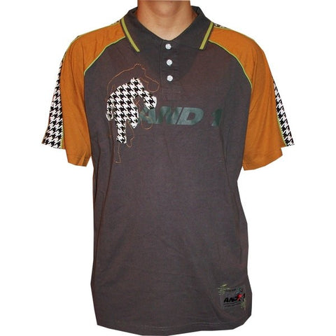 AND1 CTTN houndstooth polo