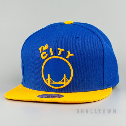 Mitchell & Ness Hwc Satin Fused Snapback San Francisco Warriors Blue