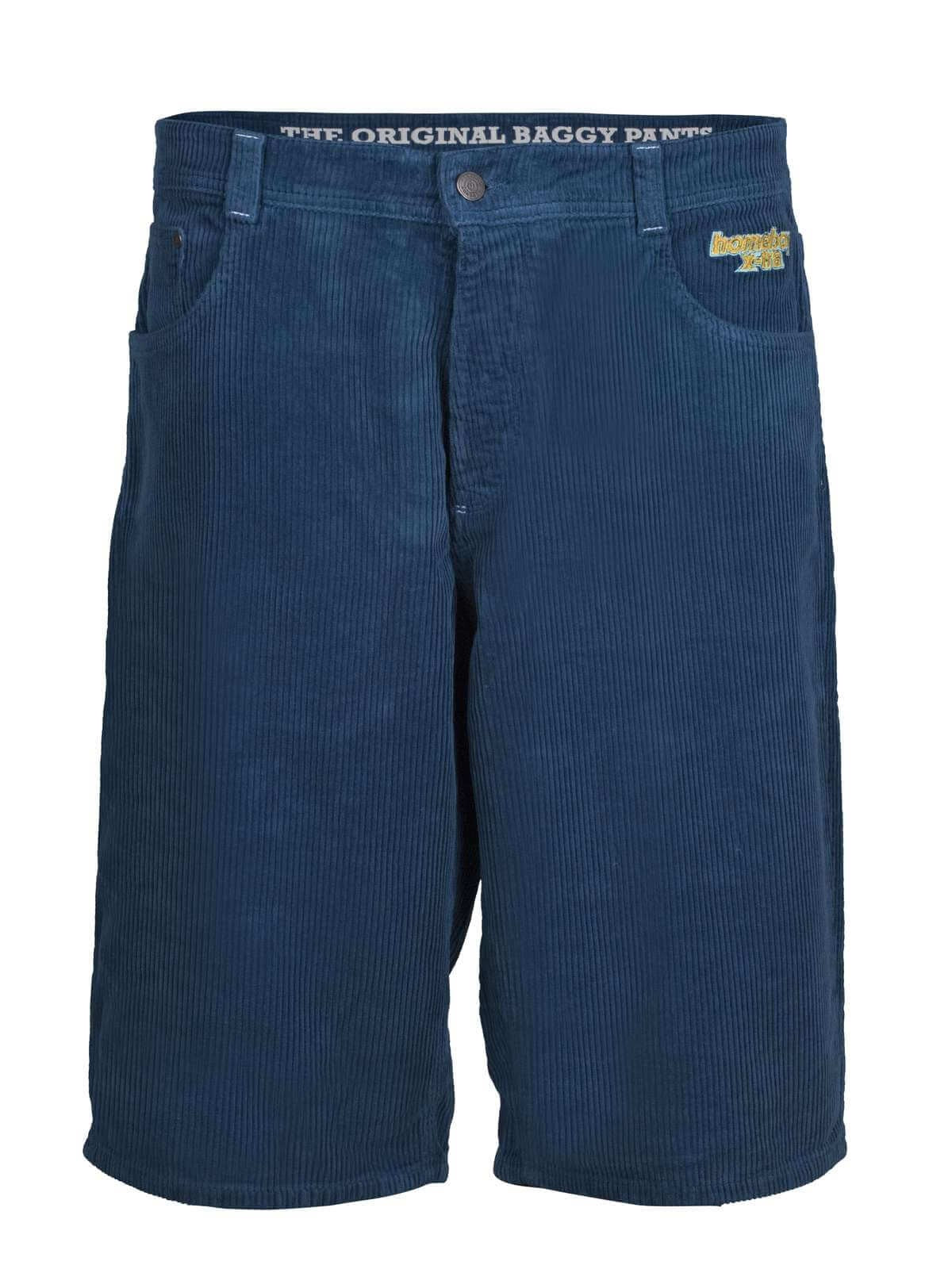 Homeboy X-Tra Baggy Cord Shorts Blue Steel