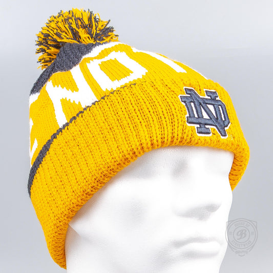 Zimná čiapka s brmbolcom 47 Brand NCAA Notre Dame Standalon Navy Calgary Cuff Knit žltá