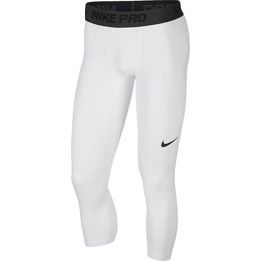 Nike Pro Men'S 3/4 Basketball Tights White