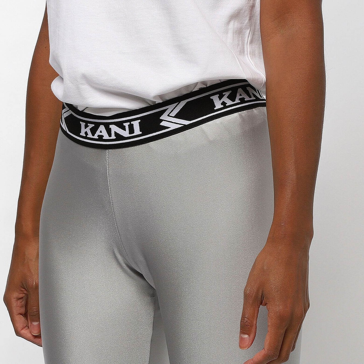 Karl Kani College Cycling Shorts Silver/Black/White