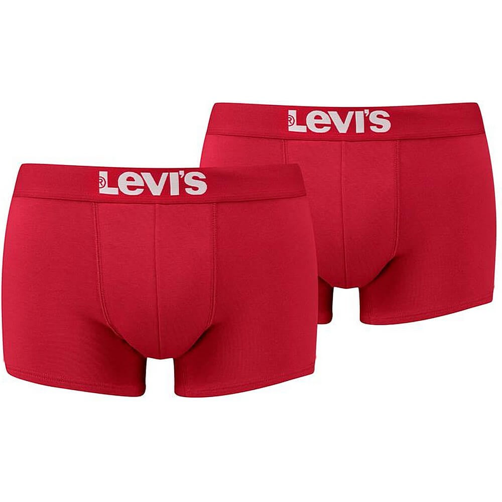 Súprava 2 kusov boxeriek Levi's® Solid Basic Trunk 2P červené