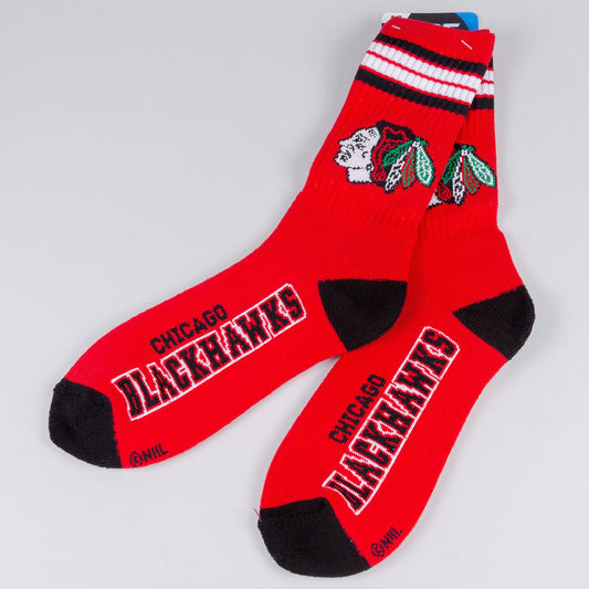 FBF Originals NHL 4 Stripes Crew Socks Chicago Blackhawks