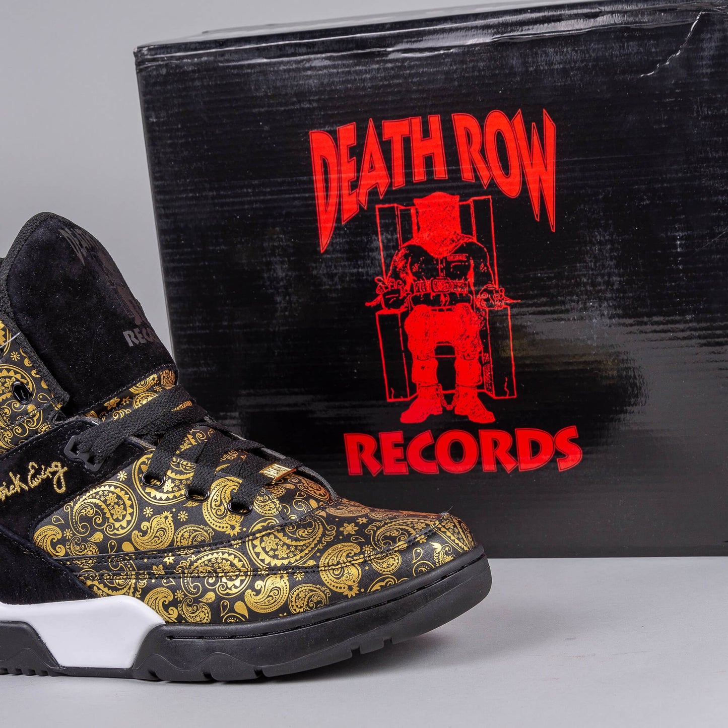 EWING ATHLETICS 33 HI DEATH ROW - BLACK BANDANA/GUM - Death Row Records 30th Anniversary
