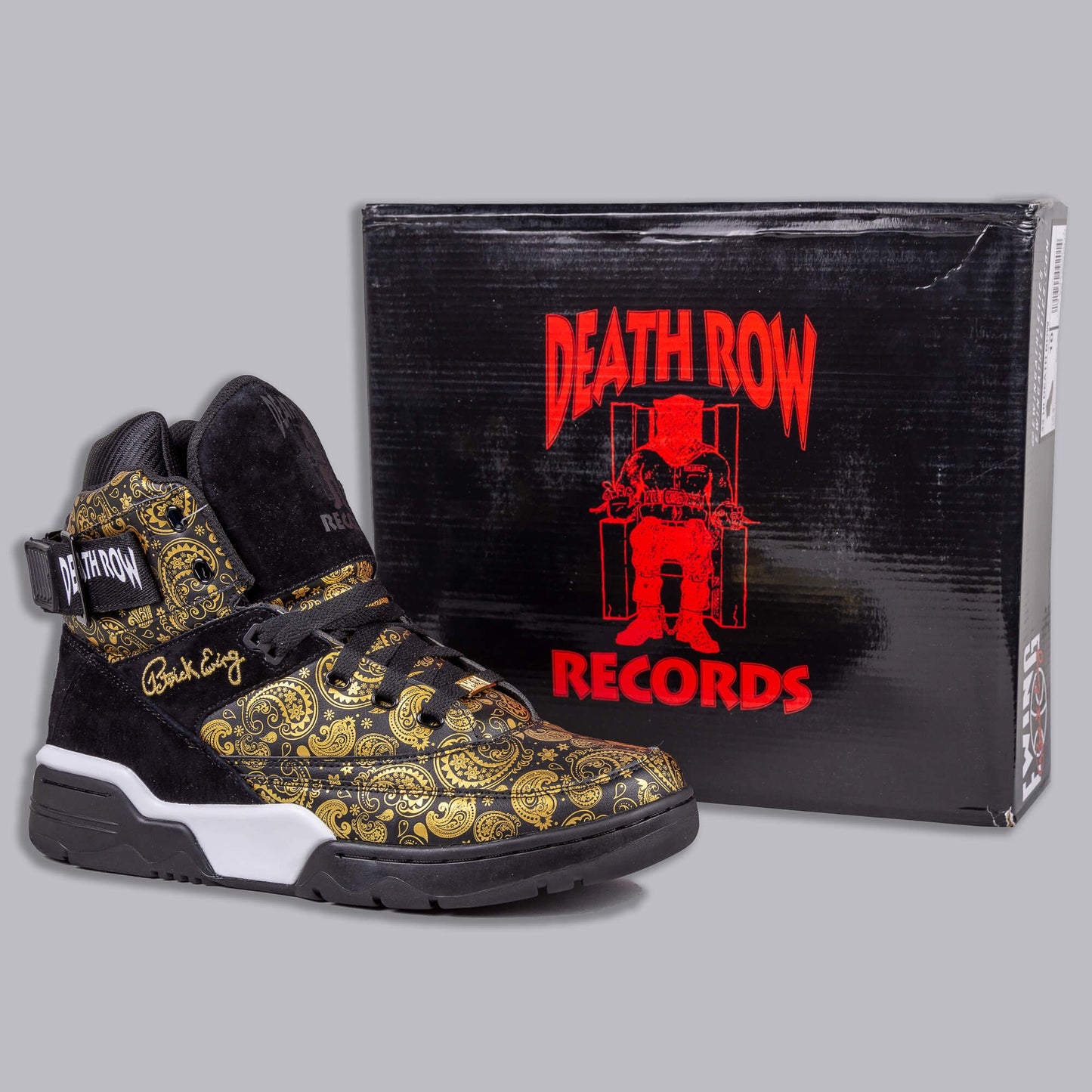 EWING ATHLETICS 33 HI DEATH ROW - BLACK BANDANA/GUM - Death Row Records 30th Anniversary
