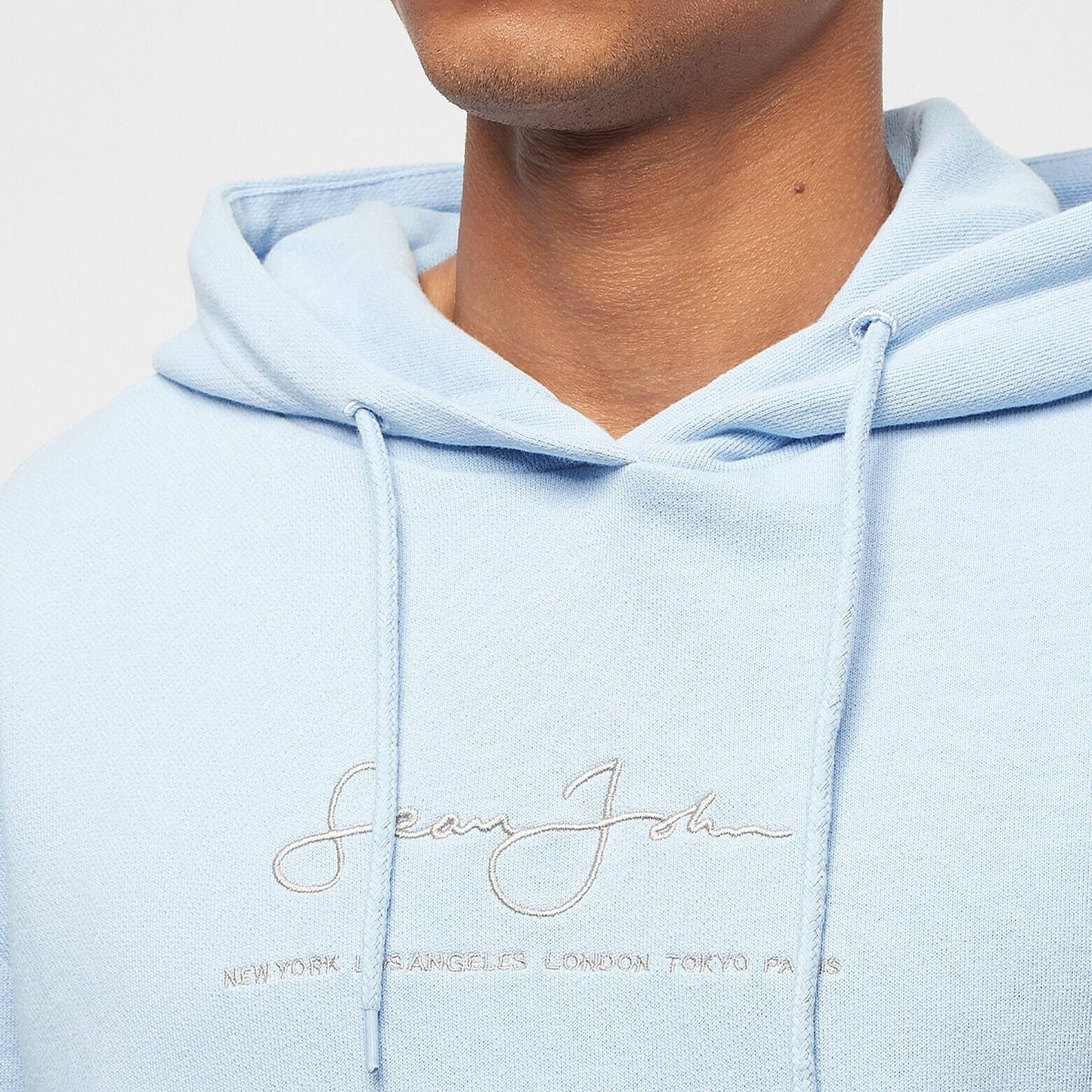 Mikina s kapucňou Sean John Classic Metall Logo Hoodie bledomodrá