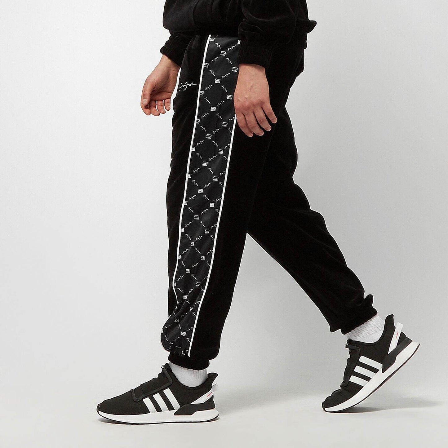 Sean John Icon AOP Velours Track Pants black/ white black