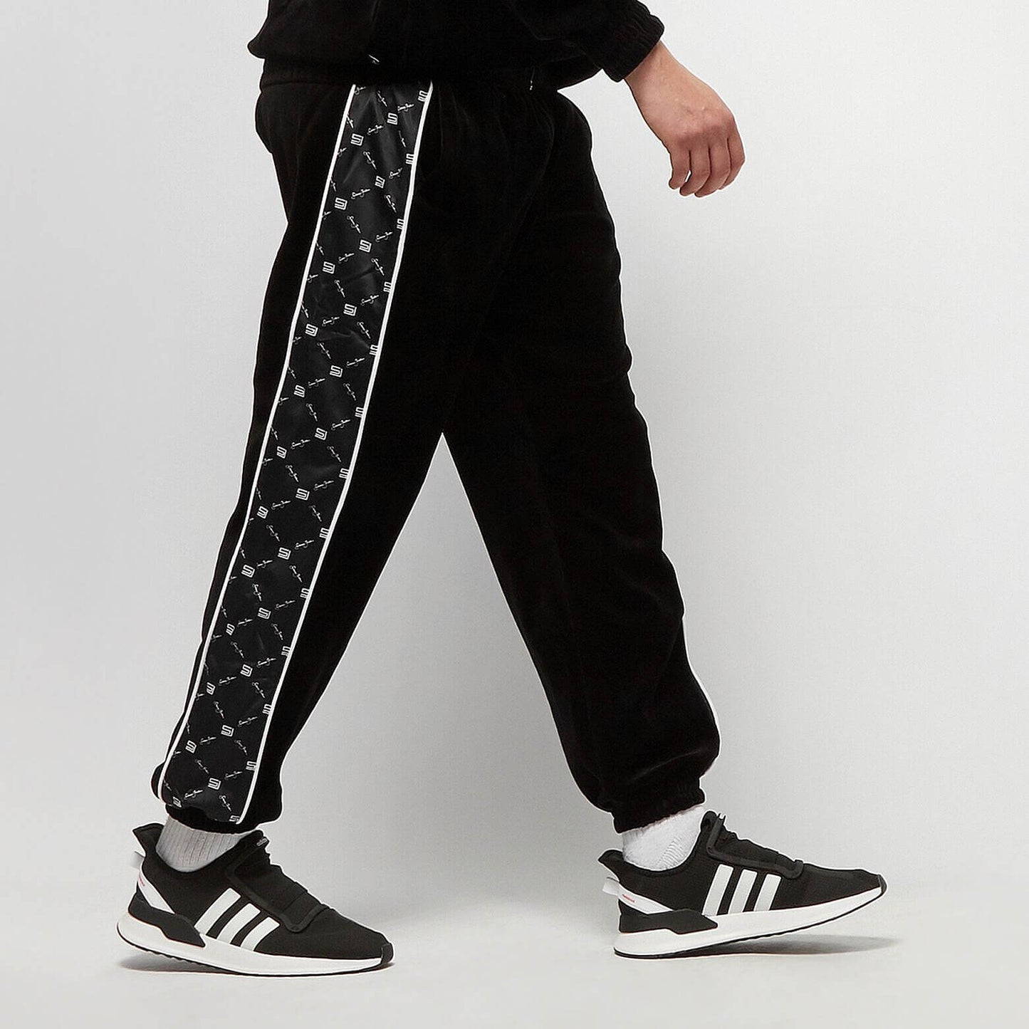 Sean John Icon AOP Velours Track Pants black/ white black