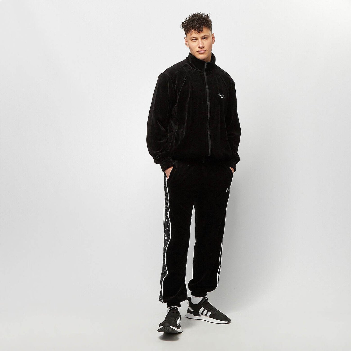 Sean John Icon AOP Velours Track Pants black/ white black