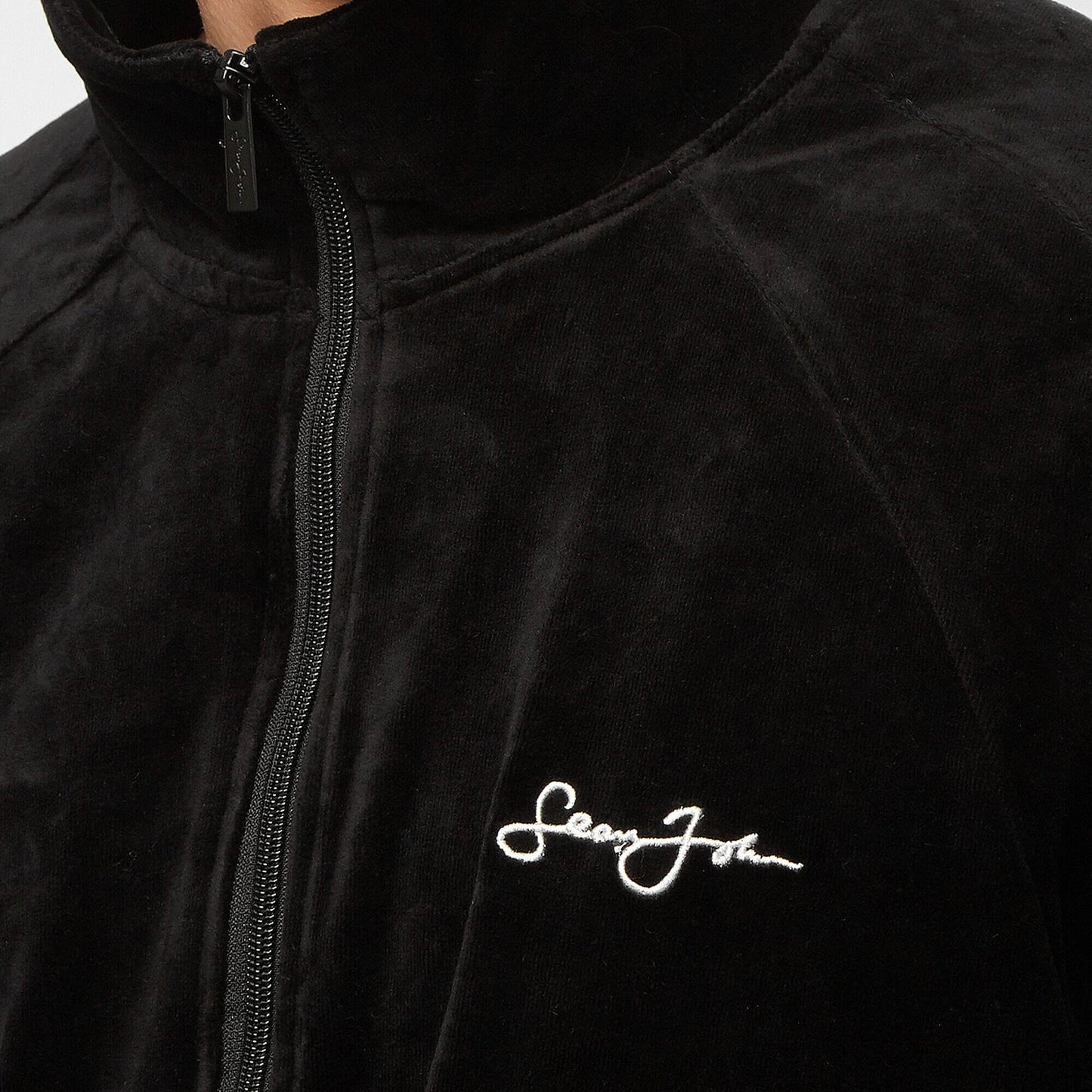 Sean John Classic Logo Essential Velours Trackjacket black black