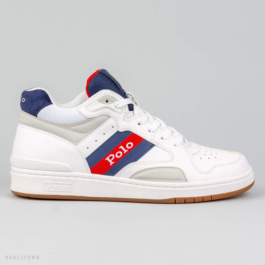 Polo Ralph Lauren POLO CRT MID SNEAKERS White/Newport Navy/Rl2000 Red