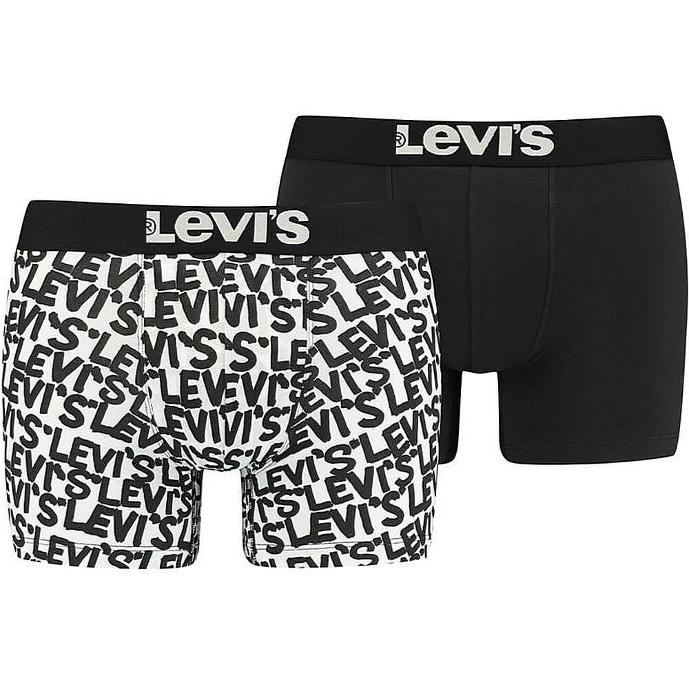 Levis Men Scribble Logo Boxer Brief (2-Pack) Black Combo
