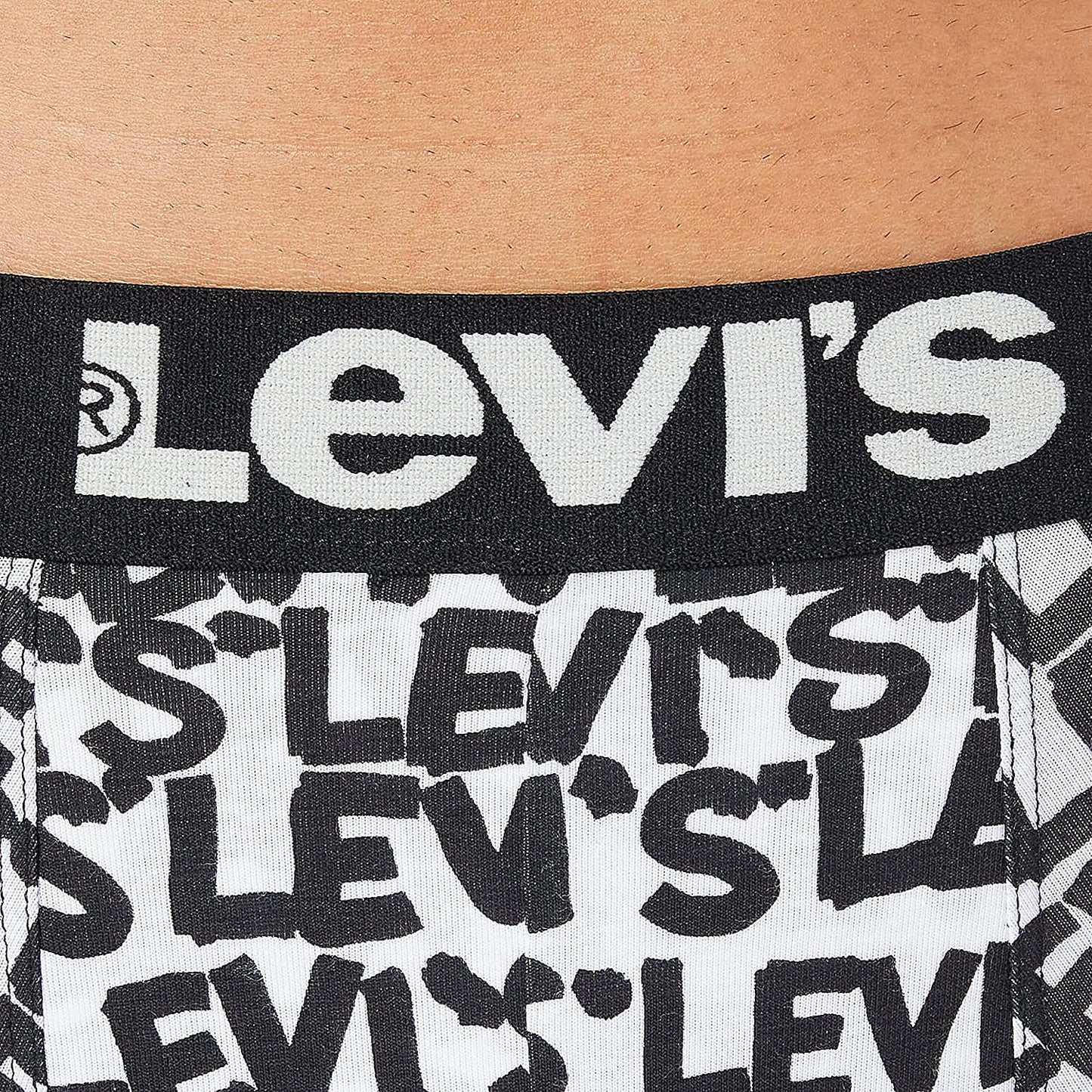 Levis Men Scribble Logo Boxer Brief (2-Pack) Black Combo