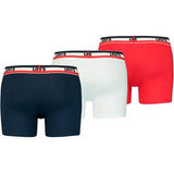 Levis Men Sprtswr Logo Boxer Brief (3-Pack) White / Blue / Red