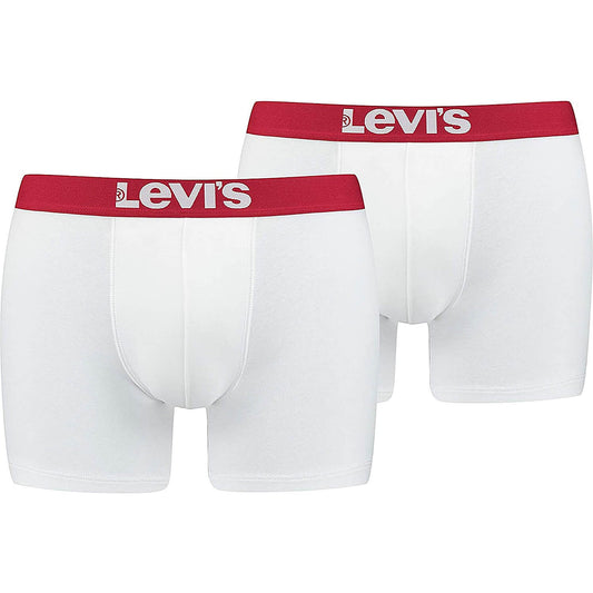 Levis Men Solid Basic Boxer (2-Pack) White / White