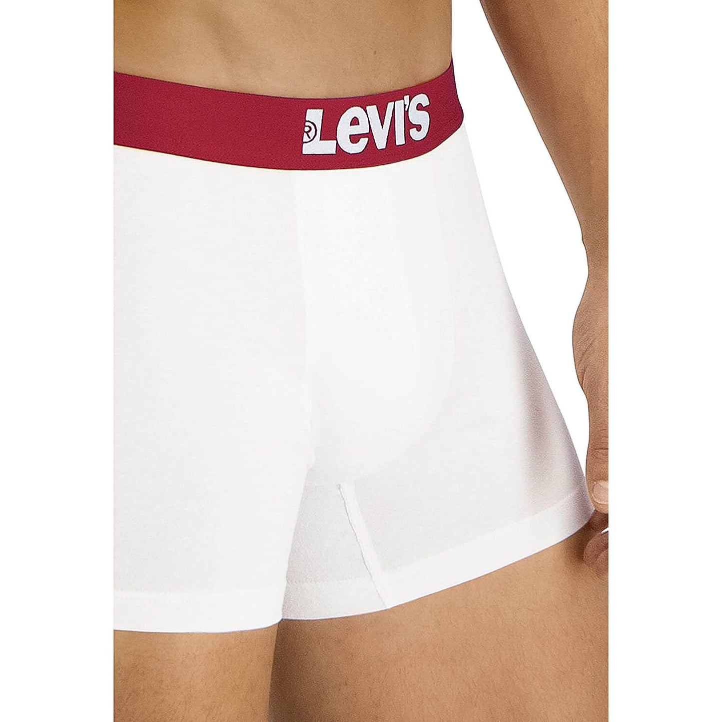 Levis Men Solid Basic Boxer (2-Pack) White / White