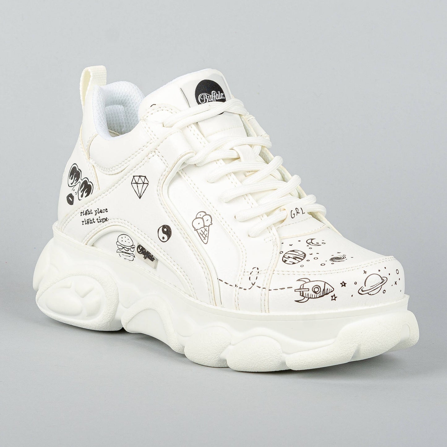 BUFFALO CLD CORIN GRAFFITI BLACK/WHITE