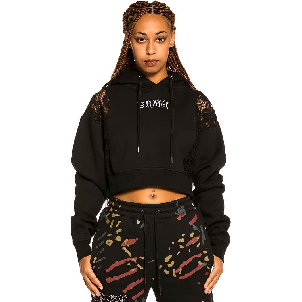 Grimey Jazz Thing Lace Girl Hoodie Black