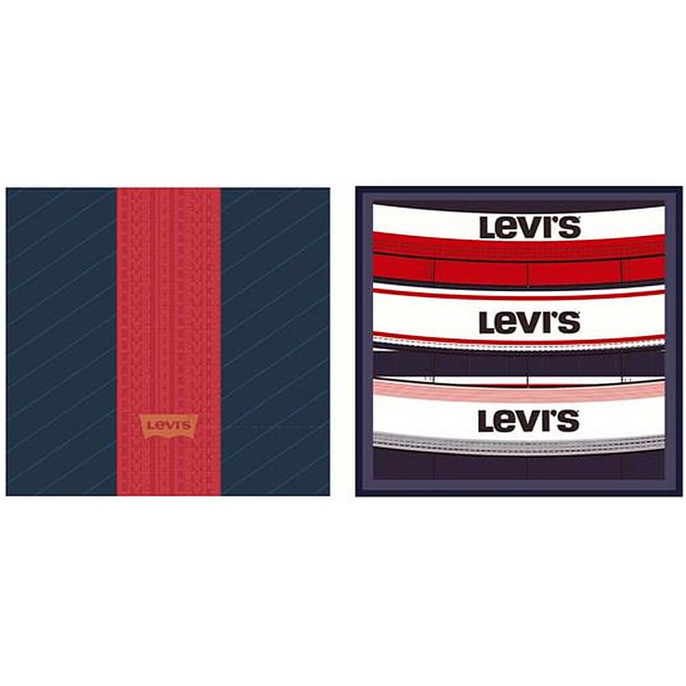 Levis Men Giftbox Logo Boxer Brief 3P Navy / Red